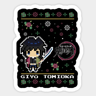 Giyu Tomioka Pixel Art - Demon Slayer Sticker